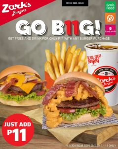 Zark's Burgers - Buy Any Burger and Upgrade Your Meal for ₱11