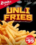Zark's Burgers - Buy Any Burger ang Get Unli Fries for ₱99