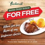 The Aristoctrat Restaurant - Buy 3 Barbeque Classics and Get a FREE Boneless Chicken Barbeque