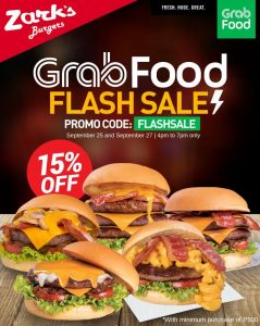 Zark's Burgers - Flash Sale: Get 15% Off on Your Order via GrabFood