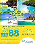 Travel Safely 18 Cebu Pacific Air - The Great January Seat Sale: As Low As ₱88 Base Fare
