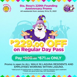 Enchanted Kingdom - ₱229 Off on Regular Day Pass
