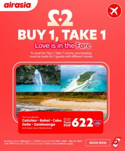 AirAsia - 2.2 Deal: Buy 1 Take 1 Promo