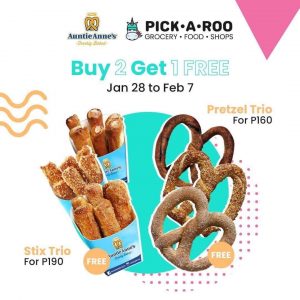 Auntie Anne's - Buy 2 Get 1 FREE Stix or Pretzel Trio via Pick.A.Roo