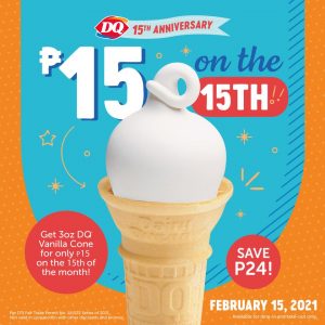 Dairy Queen - Get a Single Ball Vanilla Cone for ₱15