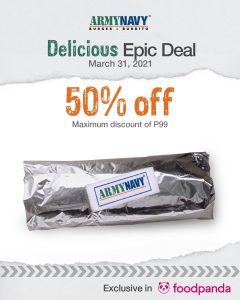 ArmyNavy Burger + Burrito - Epic Deals: Get 50% Off via Foodpanda