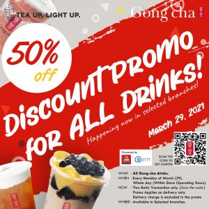 Gong cha - Get 50% Off on All Drinks via Botty
