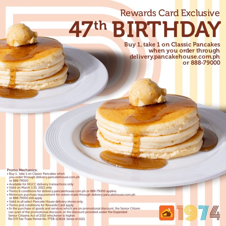Pancake House Rewards Card Exclusive Buy 1 Take 1 Classic Pancakes
