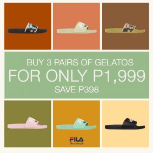 FILA - Buy 3 Pairs of Gelatos for ₱1,999