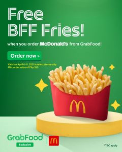 McDonald's - Get FREE BFF Fries for Orders via GrabFood