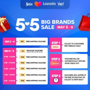 Lazada 5.5 Big Brands Sale Vouchers Cheat Sheet 