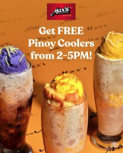 Max's Restaurant - National Halo-Holiday: Get FREE Pinoy Cooler Max's Restaurant - National Halo-Holiday: Get FREE Pinoy Cooler