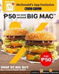 McDonald's - App Exclusive: ₱50 on Your Second Big Mac