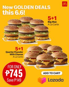 McDonald's - 6.6 Deal: 5+1 Burger Bundle Deal for P745 (Save P149) via Lazada