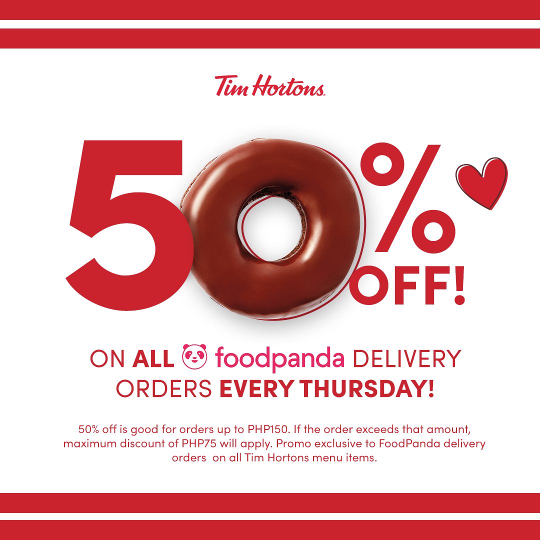 Tim Hortons - Get Up to P75 Off via Foodpanda Every Thursday | Deals Pinoy