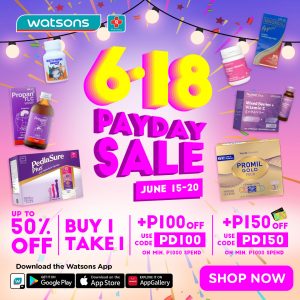 Watsons - Payday Sale: Get Up to 50% Off and Buy 1 Take 1 Deals