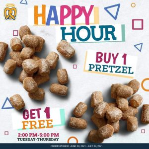Auntie Anne's - Happy Hour: Buy 1 Get 1 Pretzel Promo 