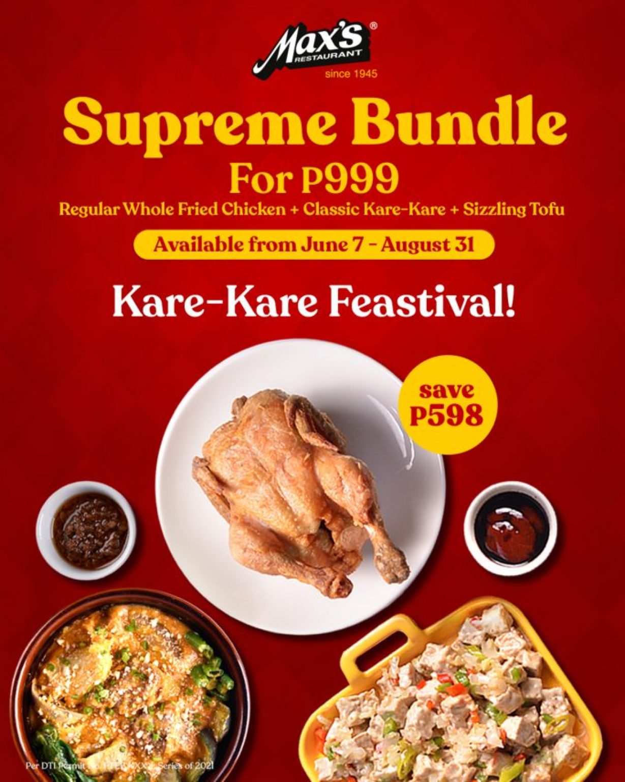 Max's Restaurant - Kare-Kare Supreme Bundle for P999 | Deals Pinoy