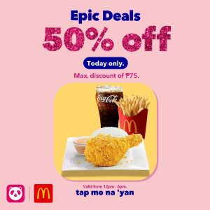 McDonald's - Get Up to P75 Off via Foodpanda