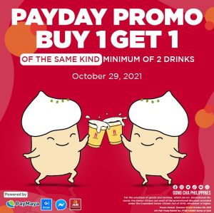 Gong cha - Payday Promo: Buy 1 Get 1 of the Same Kind