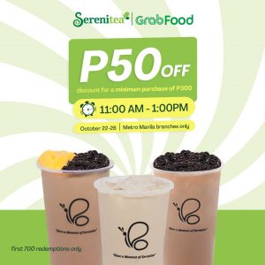 Serenitea - Get P50 Off via GrabFood
