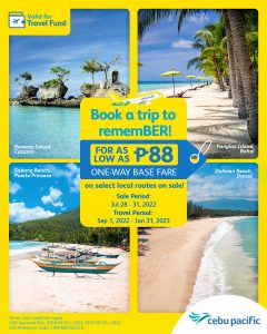 Cebu Pacific - Domestic Seat Sale: As Low As P88