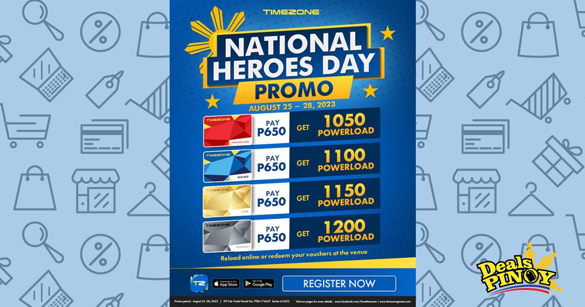 Timezone National Heroes Day Promo | Deals Pinoy