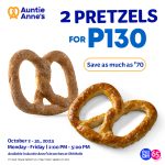 Auntie Anne's 2 Pretzels For P130 Promo