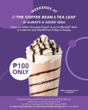White Chocolate Dream Ice Blended Drink or a Latte for ₱100 (Weekends Only) @ Coffee Bean & Tea Leaf