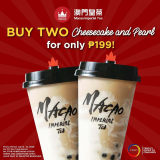 Two Cheesecake and Pearl Milk Tea for ₱199 @ Macao Imperial Tea