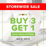 Buy 3, Get 1 Promo on All Footwear @ Crocs