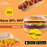 20% Off on Your First Order @ Minute Burger via the Delirush PH App