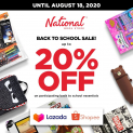 Back to School Sale: Up to 20% Off via Shopee and Lazada @ National Book Store