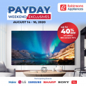 Robinsons Appliances – Payday Weekend Exclusives: Up to 40% Off on Select Big Screen TVs