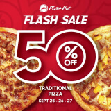 Pizza Hut – Flash Sale: 50% Off Traditional Pizzas
