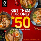 Ramen Shokudo – ₱50 Ramen Promo (On Second Order)