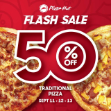 Pizza Hut  – Flash Sale: 50% Traditional Pizza