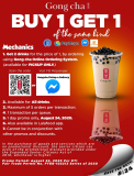 Gong cha – Buy 1, Get 1 of the Same Kind Promo