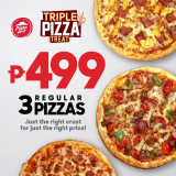 Pizza Hut – Triple Pizza Treat: Three Regular Traditional Pizzas for ₱499