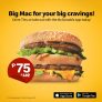 McDonald’s – New Users Get the Big Mac for ₱75 (was ₱142) When You Order via the McDonald’s App