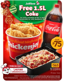 Jollibee – FREE 1.5L Coke for every 6-pc. or 8-pc. Chickenjoy with Jolly Spaghetti Pan