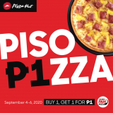 Pizza Hut – Piso Pizza Deal: Buy 1, Get 1 Pizza for ₱1
