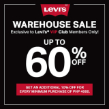 Levi’s – First Online Warehouse Sale: Get Up to 60% OFF on Selected Apparel