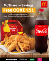 McDonald’s – Get a FREE 1.5L Coke with an 8-pc. McShare Box for ₱440