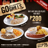 Kenny Roger’s Roasters – Go For Grills Promo: Any Grilled Plate for only ₱200