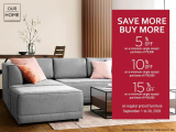 Our Home – Up to 15% Off on Regular Priced Furniture