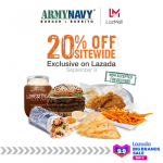 ArmyNavy Burger + Burrito – 9.9 Lazada Big Brands Sale: 20% Off Sitewide Exclusive on Lazada