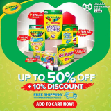 Crayola – 9.9 Lazada Big Brands Sale: Up to 50% Off + 10% Discount
