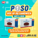 Dairy Queen – Piso Day Promo: Buy 1, Get 1 Box of DQ Sandwich for ₱1