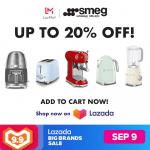 Smeg – 9.9 Lazada Big Brands Sale: Up to 20% Off Appliances